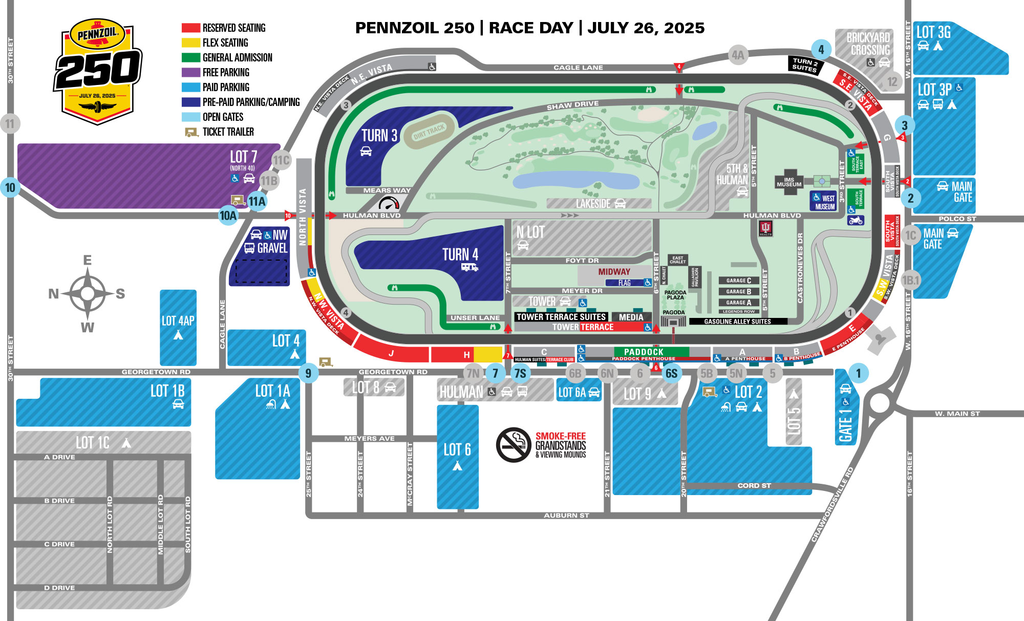 INDYCAR/XFINITY Doubleheader Race Day Map